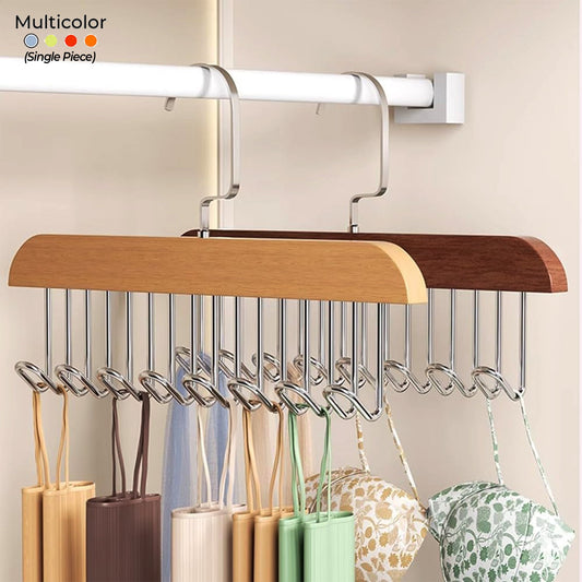 Pack of 2 – 8 Hooks Wooden Hanger Organizer – | Free Shipping