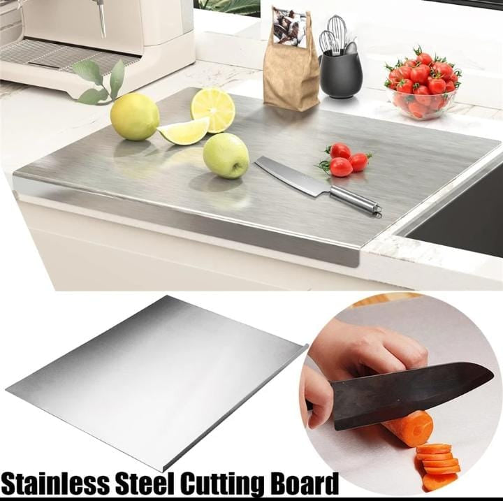 Stainless Steel Cutting Board – Double-Sided Heavy Duty Chopping Board for Meat, Vegetables & Kitchen Food Preparation With Free Shipping