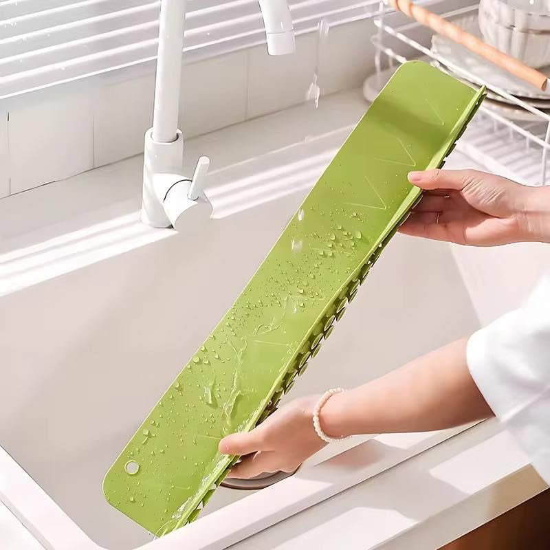 2 in 1 Kitchen Deal – Faucet Basket Sink Organizer & Kitchen Splash Guard | Sink Storage Rack | Water Splash Protector