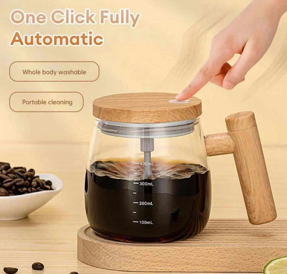Automatic Coffee Mug with One-Touch Lid – 400ml Portable Self-Stirring Coffee Cup – Free Shipping