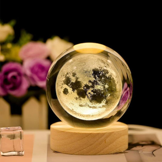 3D Moon Crystal Ball Night Lamp With Free Shipping