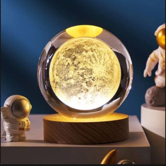 3D Moon Crystal Ball Night Lamp With Free Shipping
