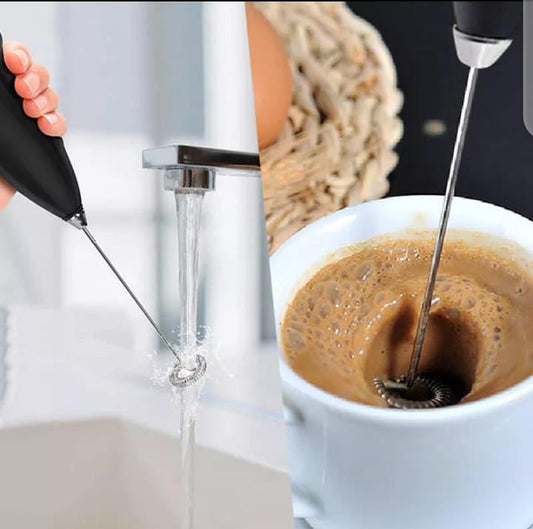 Handheld Electric Milk Frother – Battery Operated Coffee Foam Maker with Stainless Steel Whisk