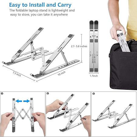 Foldable Adjustable Aluminum Laptop Stand With Free Shipping