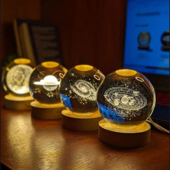 3D Moon Crystal Ball Night Lamp With Free Shipping