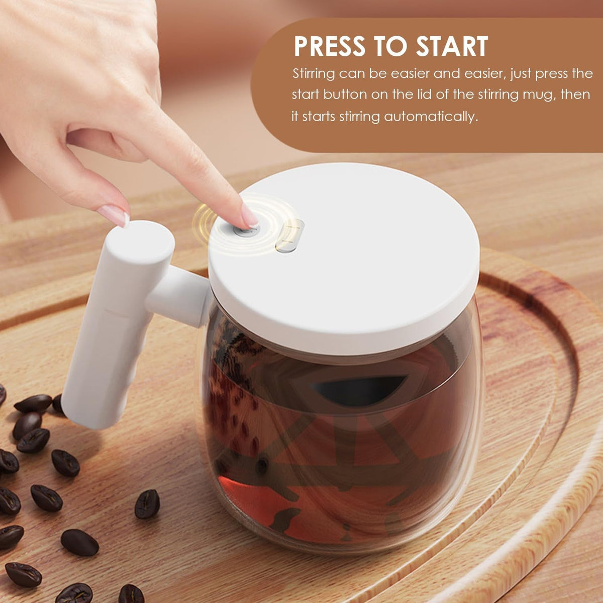 Automatic Coffee Mug with One-Touch Lid – 400ml Portable Self-Stirring Coffee Cup – Free Shipping