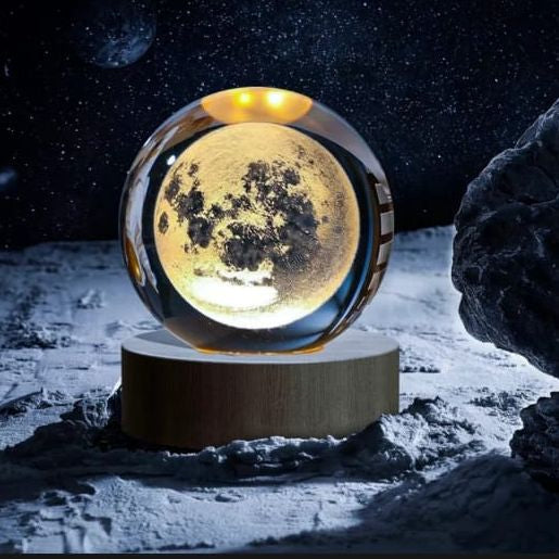 3D Moon Crystal Ball Night Lamp With Free Shipping
