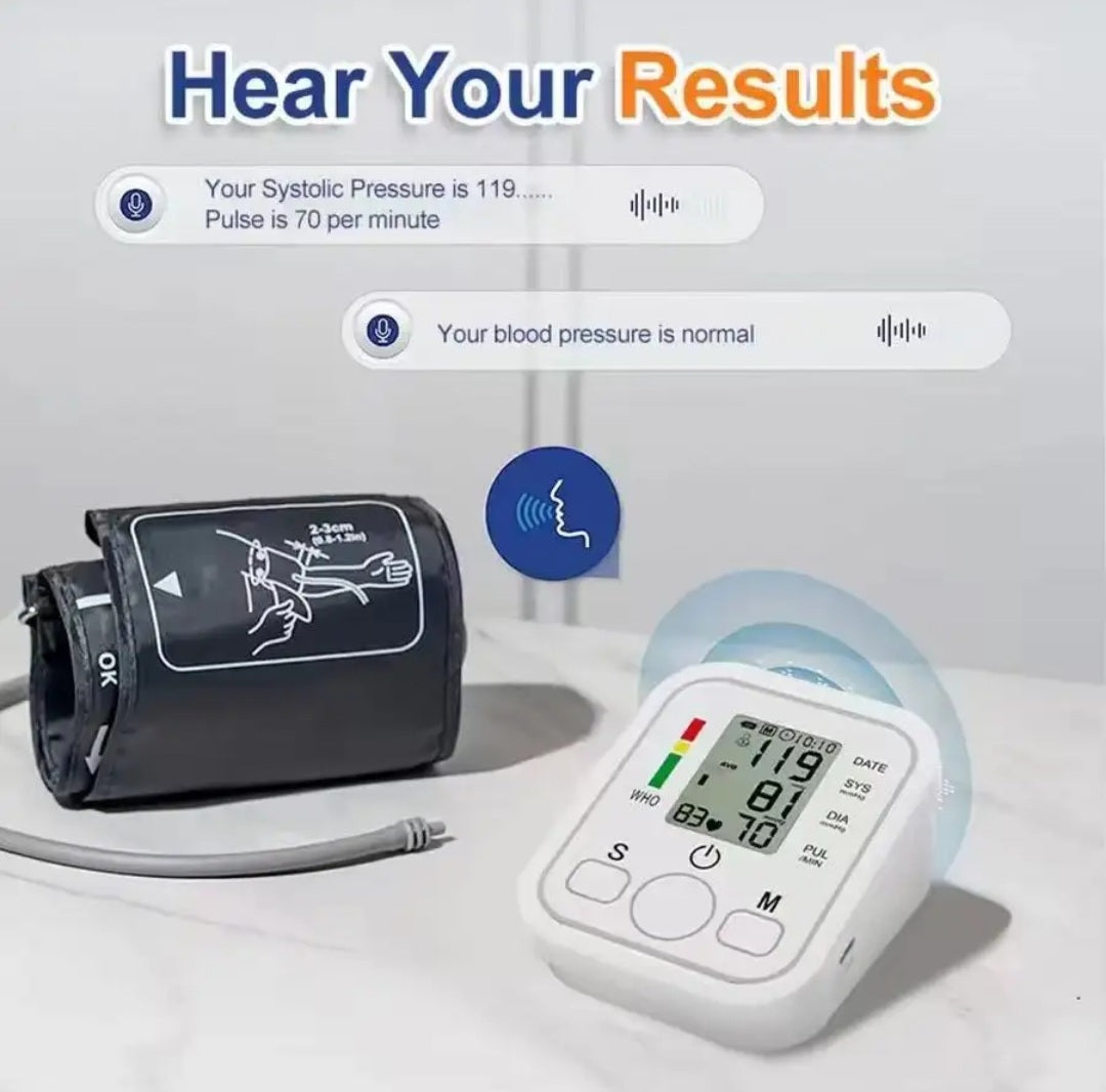 Digital Blood Pressure Monitor for Home Use – Automatic Upper Arm BP Machine with Large LCD Display with Free Shipping