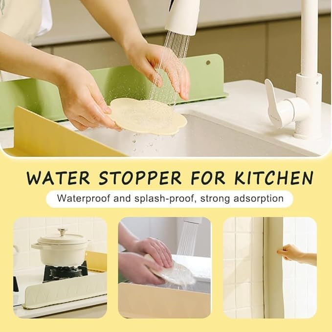 3 In 1 Home Cleaning Deal – Kitchen Faucet Mat & Splash Guard + Mini Mop with 1 Refill Pad + Mini Cloth Rack & Brush Holder