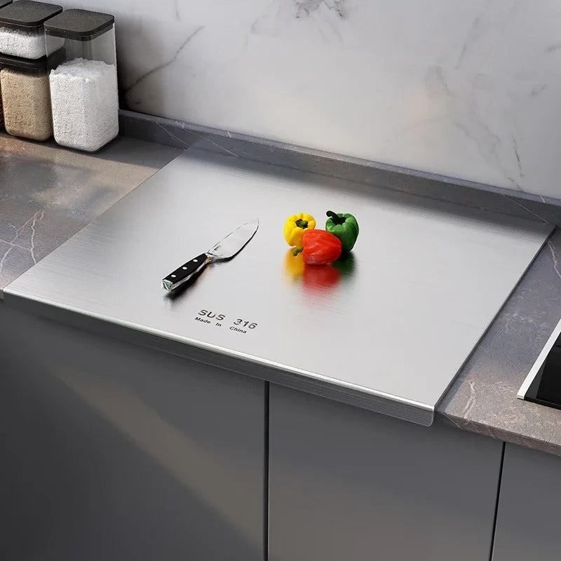 Stainless Steel Cutting Board – Double-Sided Heavy Duty Chopping Board for Meat, Vegetables & Kitchen Food Preparation With Free Shipping