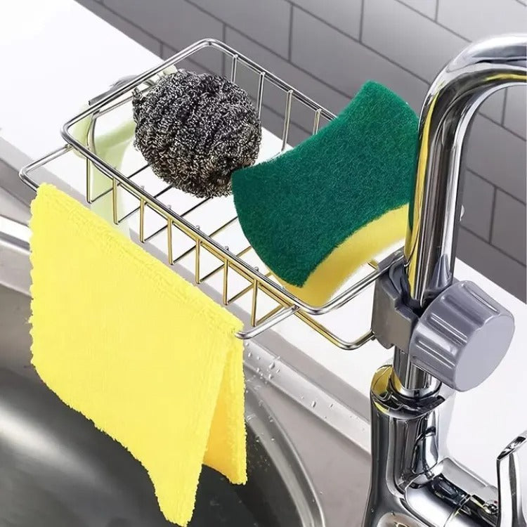 3 In 1 Home Cleaning Deal – Kitchen Faucet Mat & Splash Guard + Mini Mop with 1 Refill Pad + Mini Cloth Rack & Brush Holder