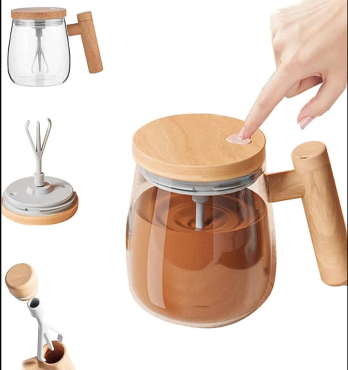 Automatic Coffee Mug with One-Touch Lid – 400ml Portable Self-Stirring Coffee Cup – Free Shipping