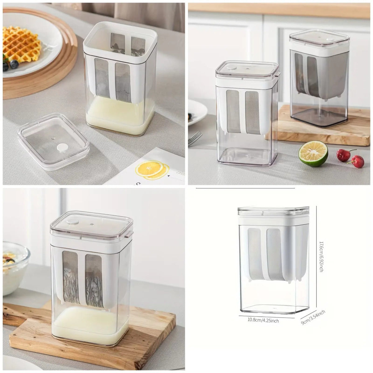 Greek Yogurt Filter Container – Reusable Fine Mesh Yogurt Strainer  – Free Shipping