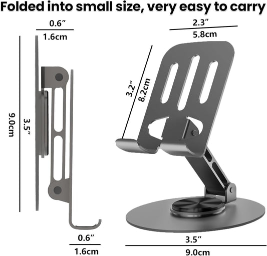 Metal Foldable Mobile Stand – Adjustable Phone Holder for Desk, Kitchen & Office Use | Universal Smartphone Stand