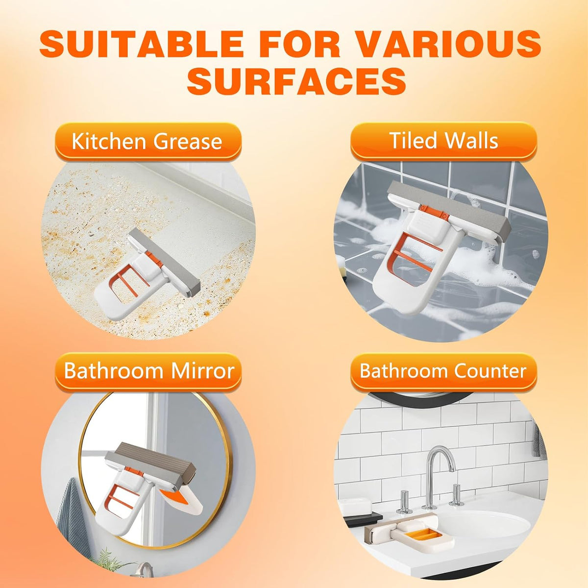 3 In 1 Home Cleaning Deal – Kitchen Faucet Mat & Splash Guard + Mini Mop with 1 Refill Pad + Mini Cloth Rack & Brush Holder