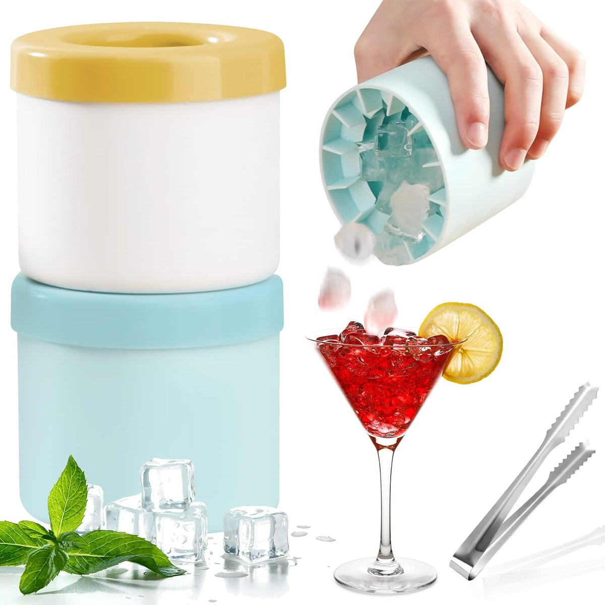 Manual Ice Crusher Cup – 2 Pc Small Ice Crushing Cup for Crushed Ice, Cold Drinks & Cocktails With Free Shipping