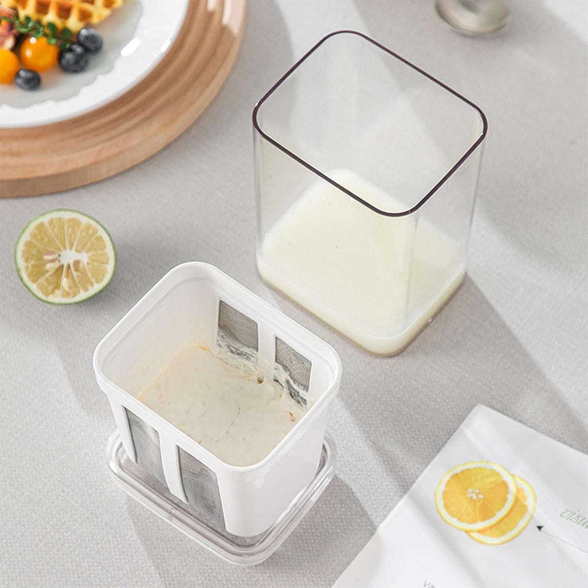 Greek Yogurt Filter Container – Reusable Fine Mesh Yogurt Strainer  – Free Shipping
