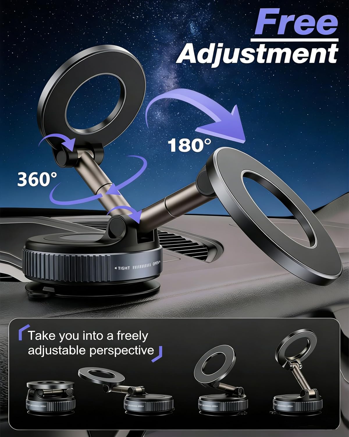 Magnetic Mobile Phone Holder | Strong Grip Adjustable Phone Stand