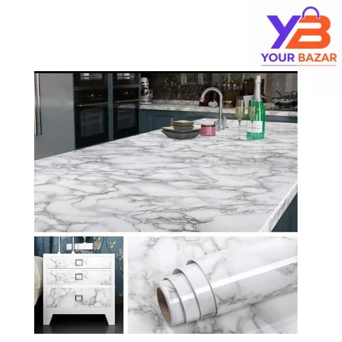 Self-Adhesive White Marble Contact Sheet