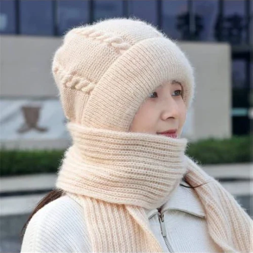 Women Winter Cap with Scarf | Warm Knit Set for Ladies - Image 5