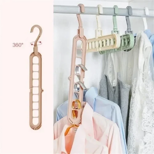 9-Hole Space Saving Hanger | 360 Rotatable Multi-Layer Clothes Hanger - Image 2