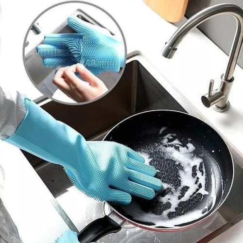 Silicone Dishwashing Gloves | Multi-Purpose Scrubbing Gloves - Image 3
