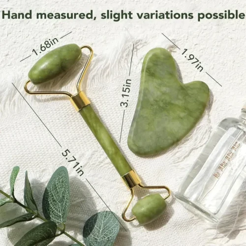Jade Roller & Gua Sha Set | Face Massage Tool - Image 2