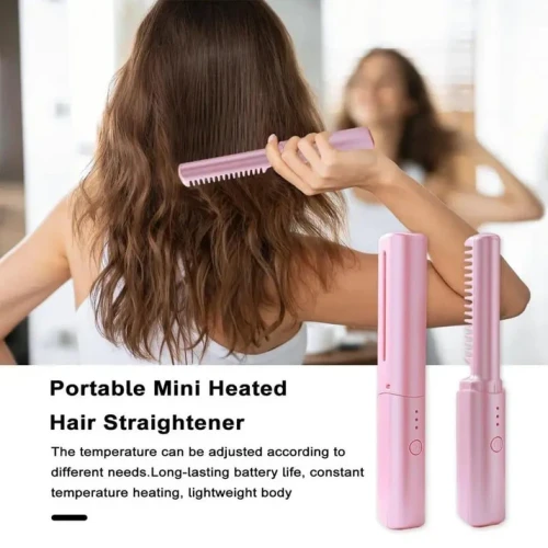 Wireless USB Rechargeable Hair Straightener Comb - Image 5