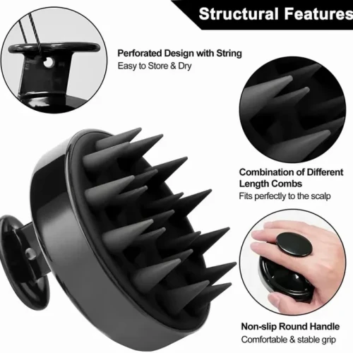 Silicone Shampoo Brush Scalp Massager | Hair Washing Brush - Image 4