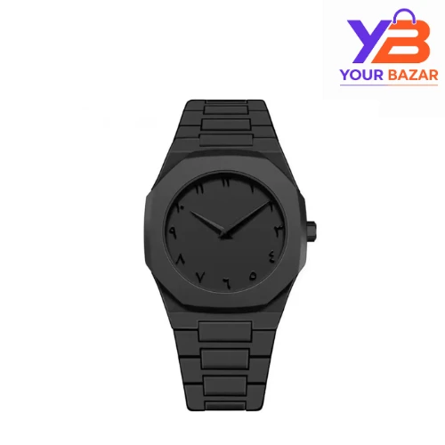 Arabic Aura Black Watch Stylish Quartz Wristwatch for Men