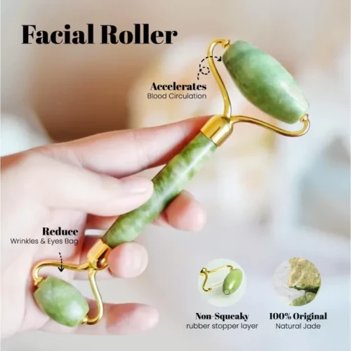 Jade Roller & Gua Sha Set | Face Massage Tool - Image 3