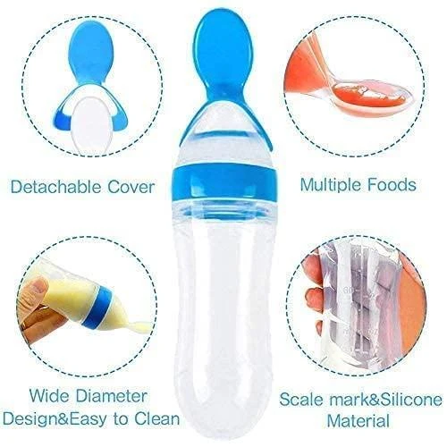 Baby Spoon Feeder Soft Silicone Squeeze Feeding Spoon - Image 4