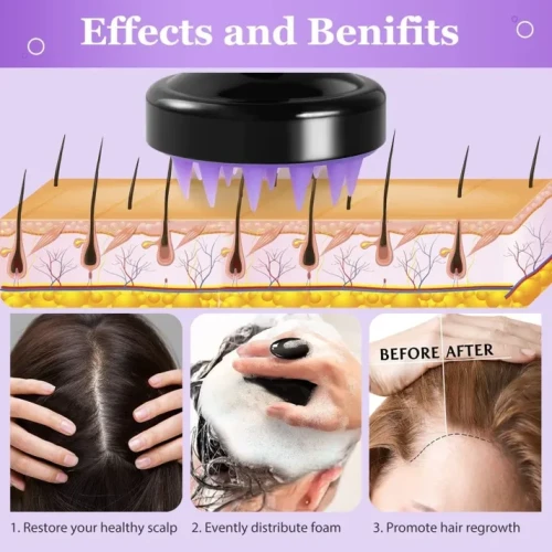Silicone Shampoo Brush Scalp Massager | Hair Washing Brush - Image 2