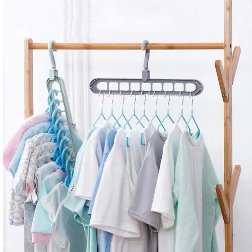 9-Hole Space Saving Hanger | 360 Rotatable Multi-Layer Clothes Hanger - Image 3