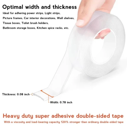 Double Sided Nano Tape | Reusable Transparent Adhesive - Image 3