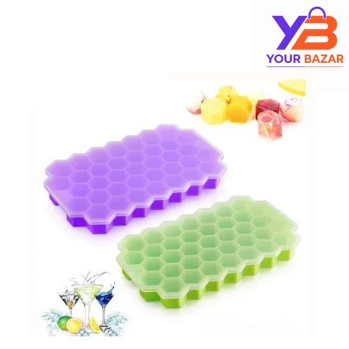 Silicone Ice Cube Tray with Lid Cover