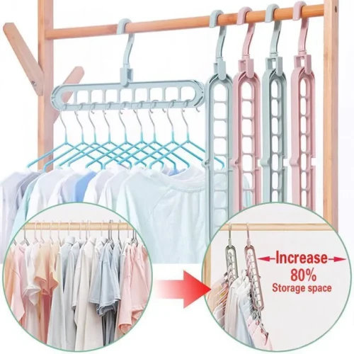 9-Hole Space Saving Hanger | 360 Rotatable Multi-Layer Clothes Hanger - Image 4