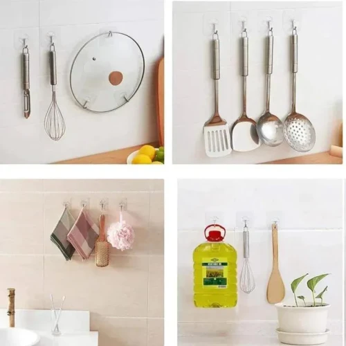 Self-Adhesive Hanging Hooks Pack of 10 | No Drill Wall Hooks - Image 3