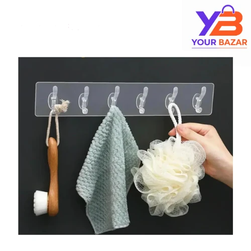 Self-Adhesive Transparent Hook Patti Pack of 2